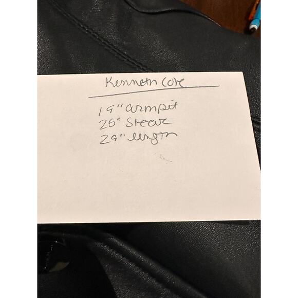 Reaction Kenneth Cole G-III Black Leather Coat‎ Womens M Black Smooth Mid Length - Picture 10 of 10